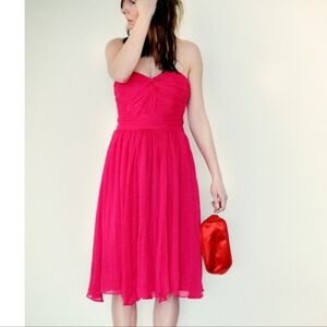 H&M chiffon strapless midi dress